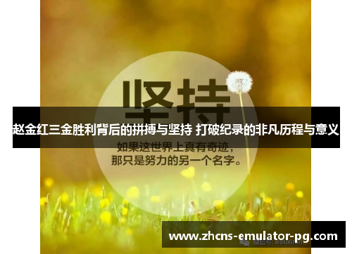 赵金红三金胜利背后的拼搏与坚持 打破纪录的非凡历程与意义